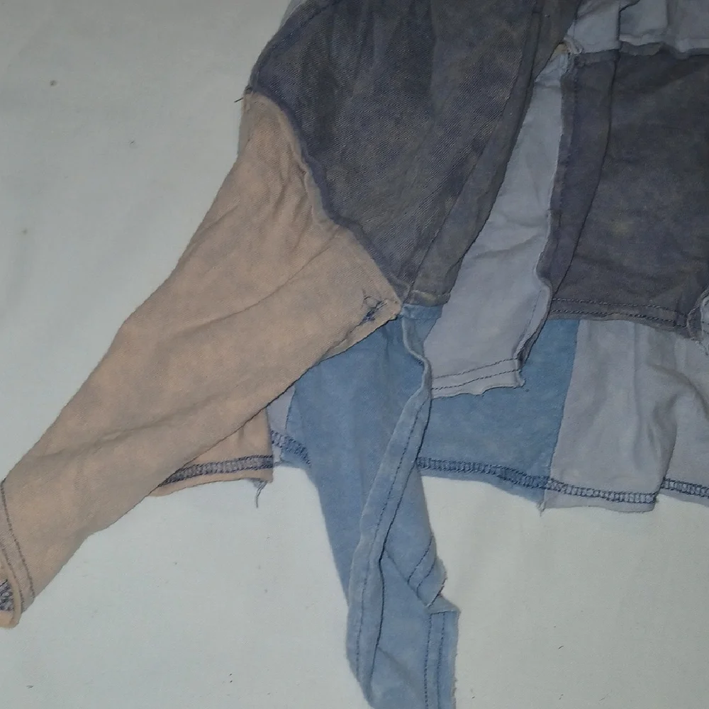 Oli & Hali Patchwork Top in Blue and Tan - Picture 5 of 7